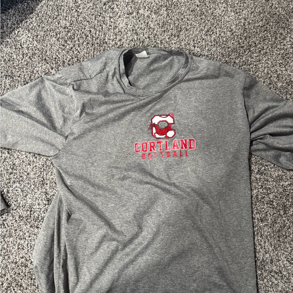 Sport-Tek Gray Long Sleeve Cortland Softball Shirt